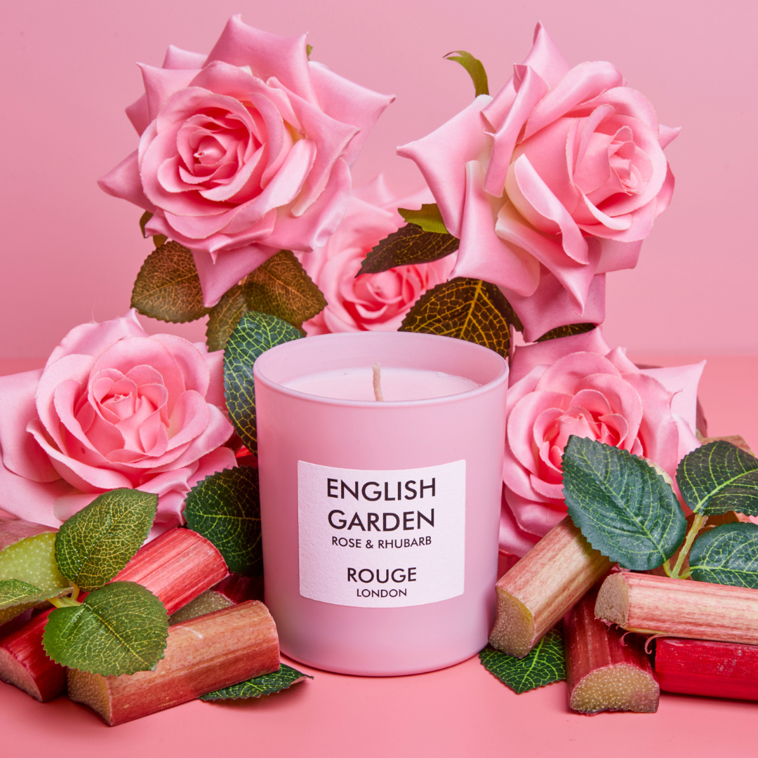 English Garden - Rose & Rhubarb Luxury Scented Candle - By Rouge London