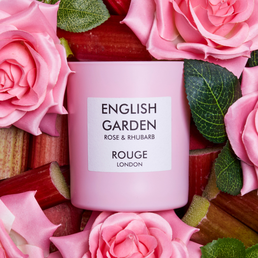 English Garden - Rose & Rhubarb Luxury Scented Candle - By Rouge London