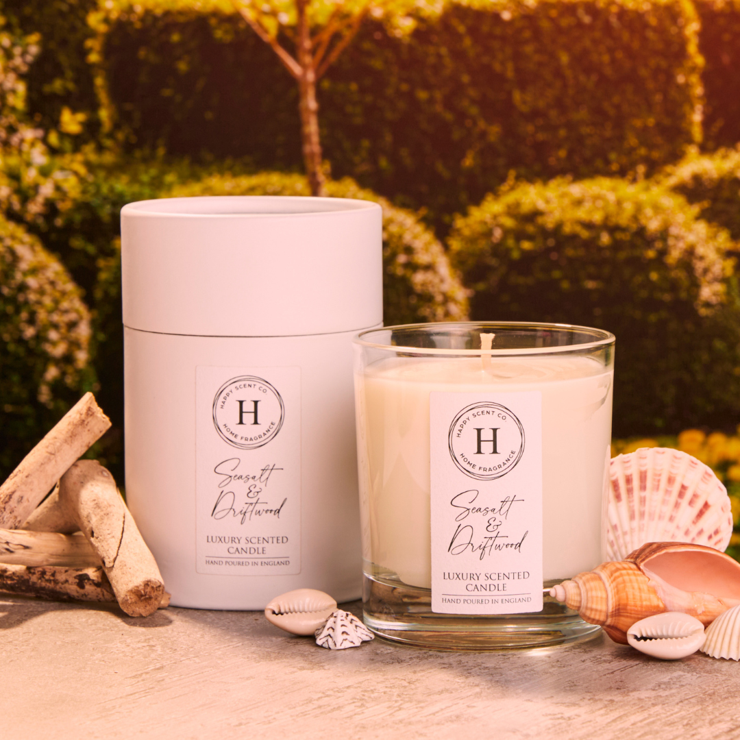 Seasalt & Driftwood Luxury Scented Candle - by Happy Scent Co