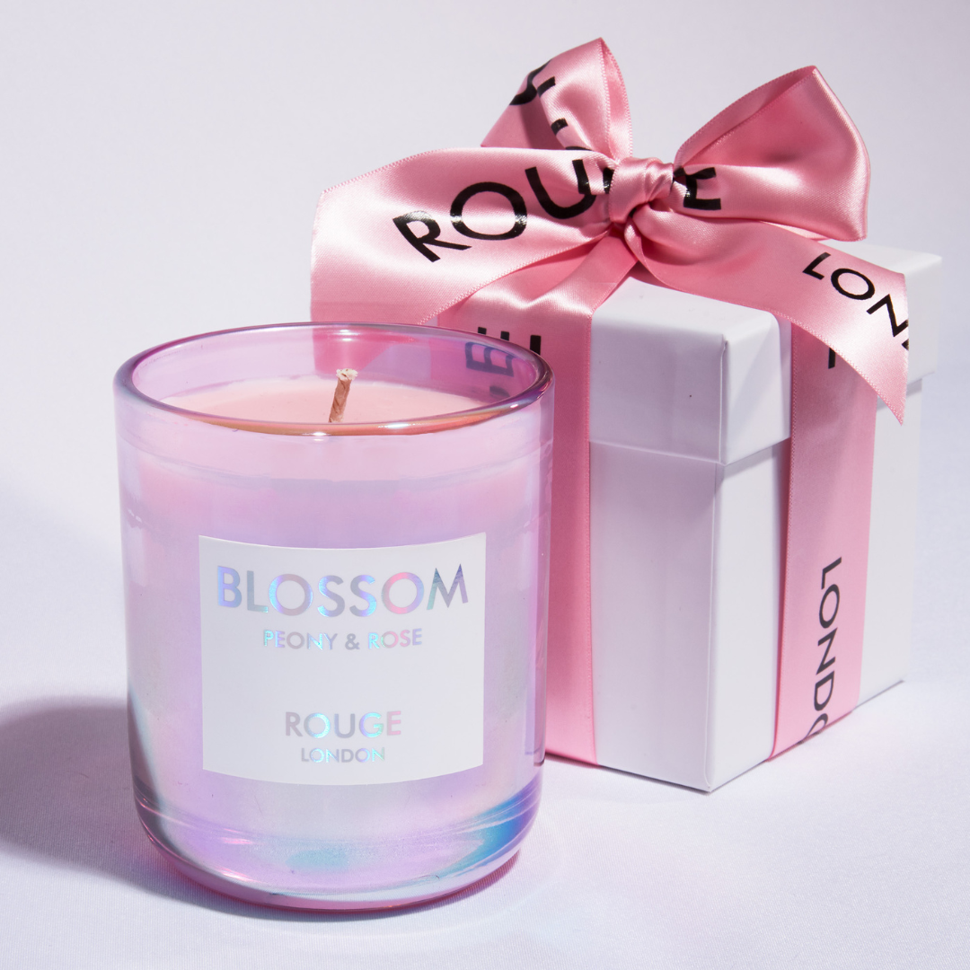 Happy Scent Co Rouge London blossom peony rose candle