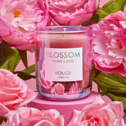 Happy Scent Co Rouge London blossom peony rose candle