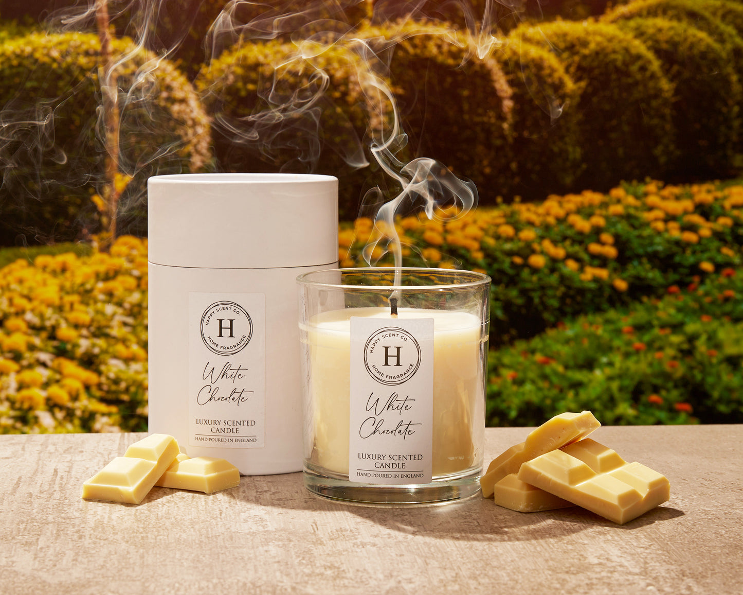 White Chocolate Luxury Scented Candle - By Happy Scent Co