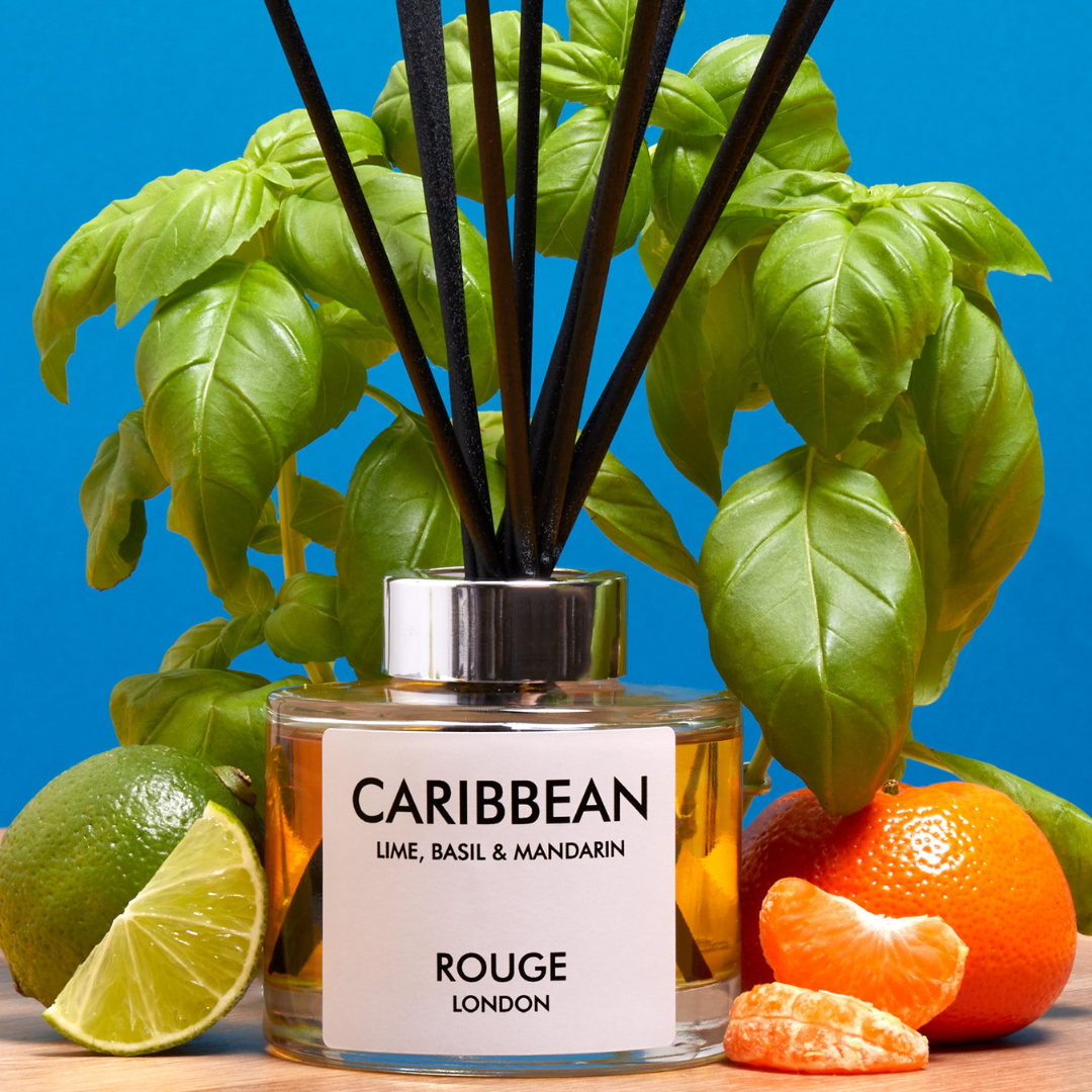 Happy Scent Co Rouge London Caribbean Lime Basil Mandarin Reed Diffuser