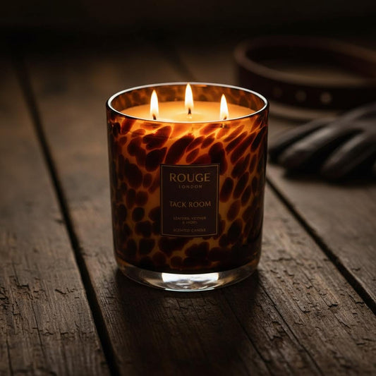 Leather, Vetiver & Moss Luxury Scented 3 Wick Candle