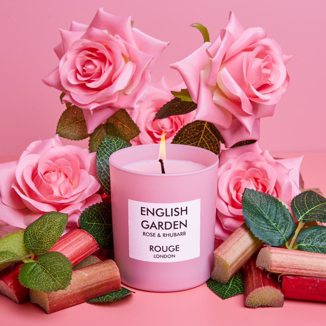 English Garden - Rose & Rhubarb Luxury Scented Candle - By Rouge London
