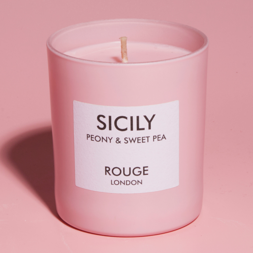 Sicily - Peony & Sweet Pea Luxury Scented Candle - By Rouge London