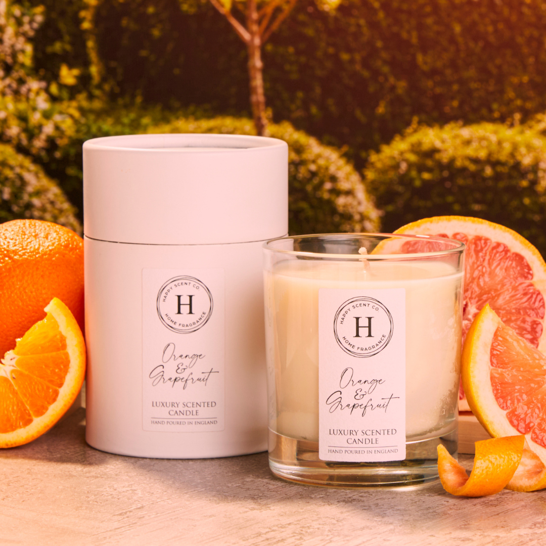 Orange & Grapefruit Luxury Scented Candle - by Happy Scent Co