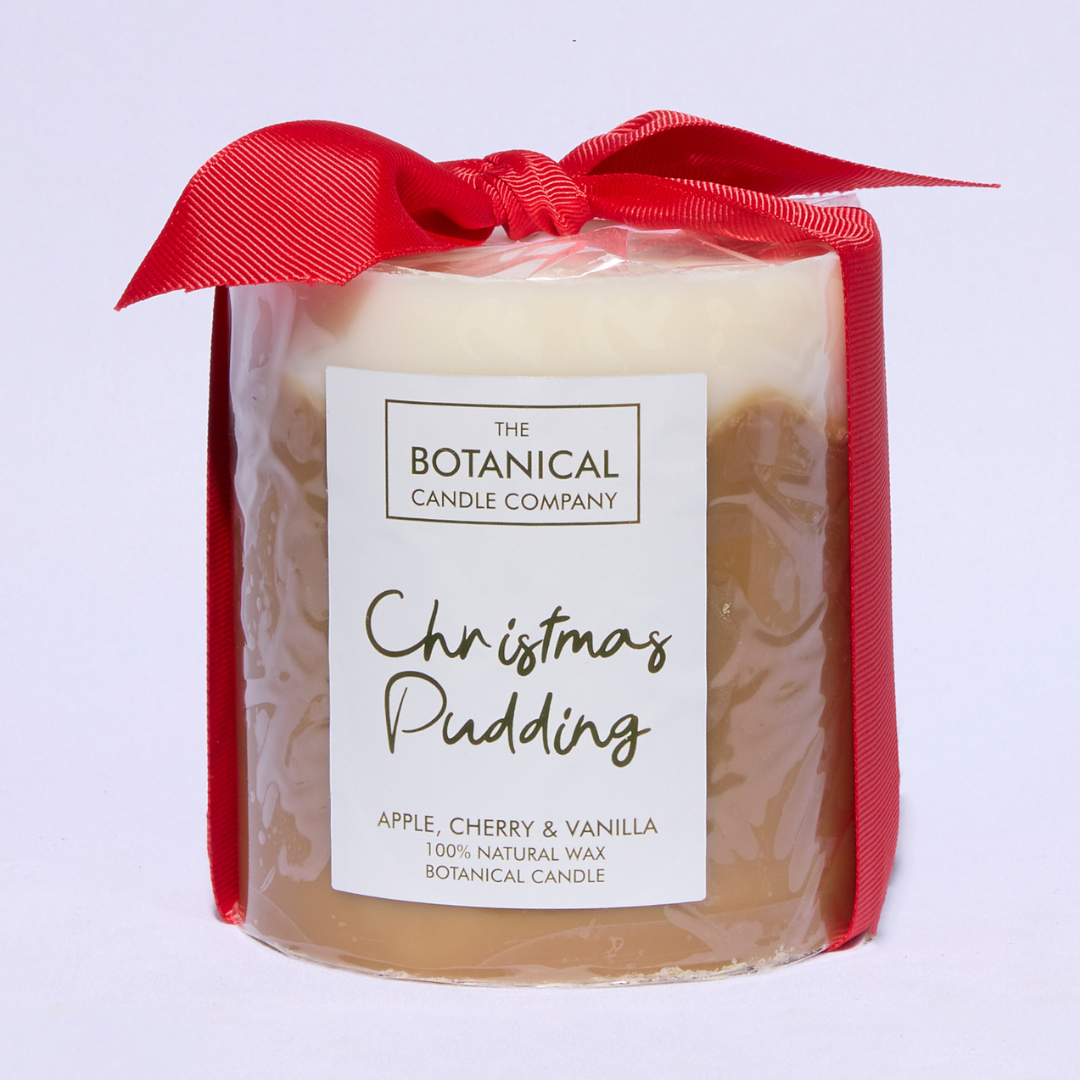 Christmas Pudding TESTER Medium Luxury Botanical Candle - Apple, Cherry and Vanilla